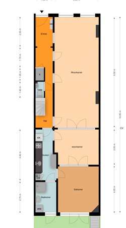 Floorplan - Kinderhuissingel 122, 2013 AW Haarlem